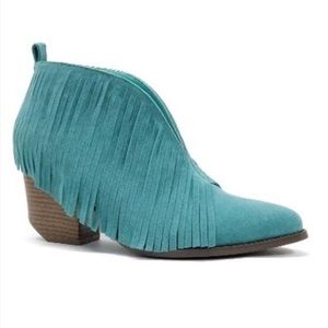 Western fringe ankle booties